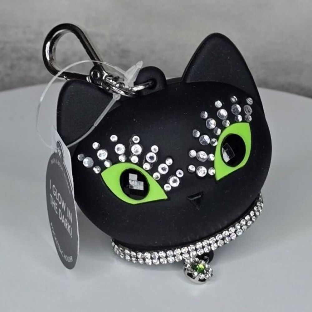 NWT Bath and Body Works Halloween Black Cat GITD Pocketbac Holder